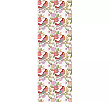 Adesivo per frigo uccelli floreali colorati - TenStickers