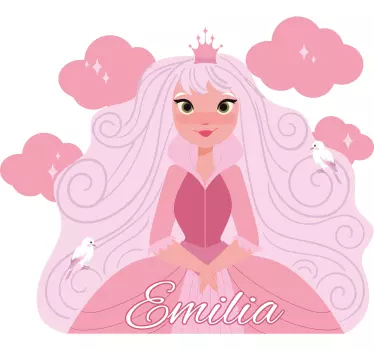 Adesivo per bambini personalizzazione principessa - TenStickers