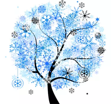 Sticker decorativo albero in inverno - TenStickers