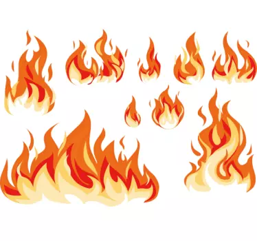 Adesivo per bici design a fiamma - TenStickers