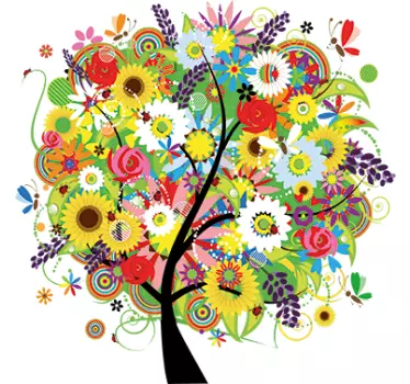 Sticker decorativo albero in estate - TenStickers