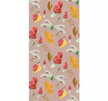 Adesivo per frigo lumache e libellule - TenStickers