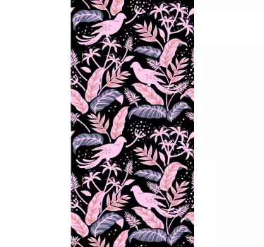 Adesivo per frigo concetto di uccello tropicale - TenStickers