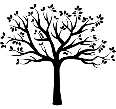 Sticker decorativo silhouette albero autunno - TenStickers