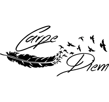Sticker carpe diem piume uccelli - TenStickers