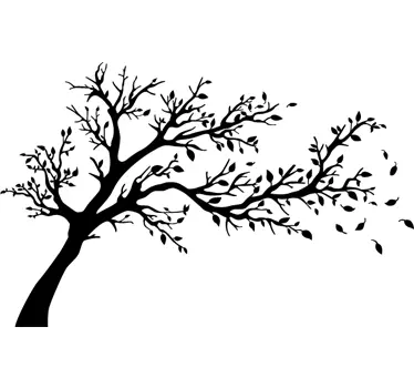 Adesivo murale albero al vento - TenStickers