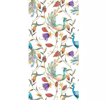 Adesivo per frigo stampa floreale pavone - TenStickers