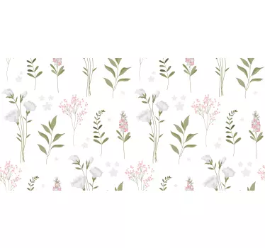 Adesivo decorativo motivo floreale bianco - TenStickers