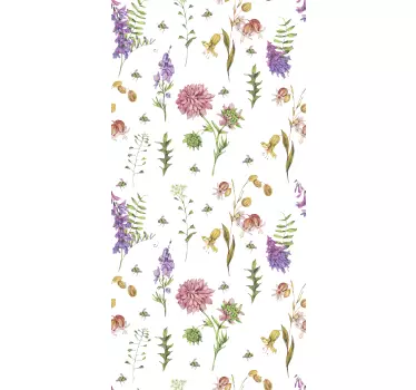 Adesivo per frigo applicazione di stampa floreale - TenStickers