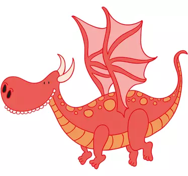 Sticker bambini dragone sorridente - TenStickers