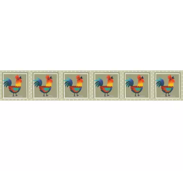 Greca adesiva galli colorati - TenStickers