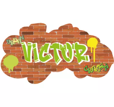 Adesivo testata letto nome personalizzato urban - TenStickers
