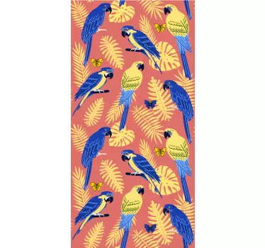 Adesivo per frigo motivi colorati di pappagalli - TenStickers