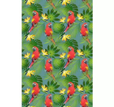 Adesivo per frigo tema pappagallo tropicale - TenStickers
