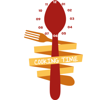 Sticker orologio cucchiaio e forchetta - TenStickers