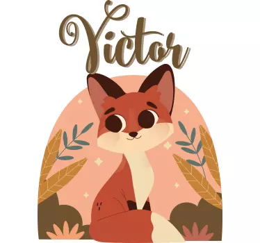 Adesivo cameretta neonato personaggio volpe amichevole - TenStickers