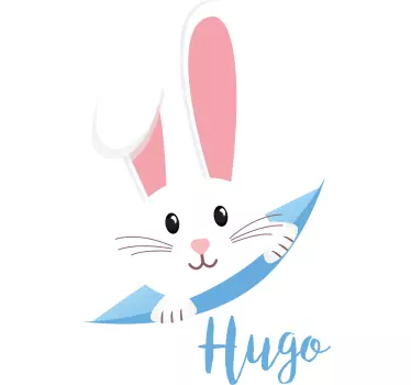 Adesivo cameretta neonato illustrazione con coniglio - TenStickers