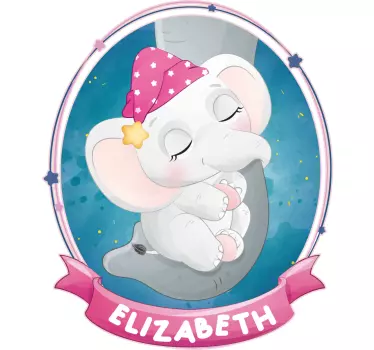 Adesivo cameretta neonato elefantino che dorme - TenStickers