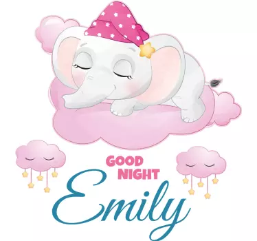 Adesivo cameretta neonato elefante della buonanotte - TenStickers