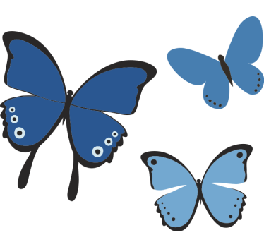 Adesivo contenitore trio di farfalle colorate - TenStickers