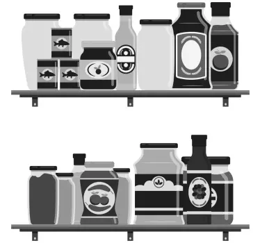 Adesivo per frigo barattoli da scaffale cucina - TenStickers