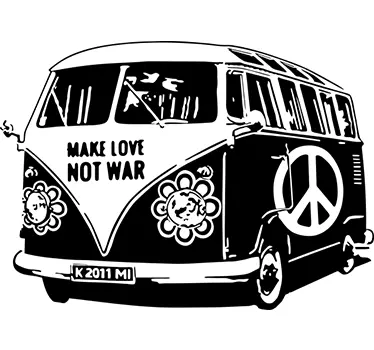 Wall sticker furgoncino Hippie - TenStickers