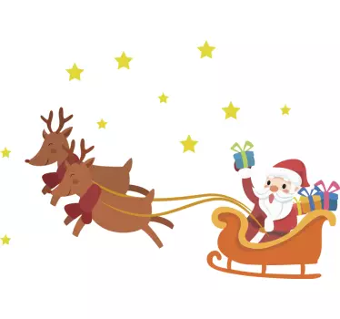 Adesivo corsa della slitta di babbo natale - TenStickers