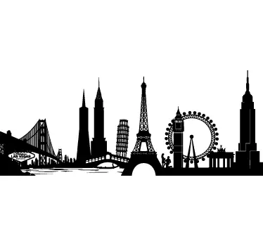 Sticker skyline monumenti famosi - TenStickers
