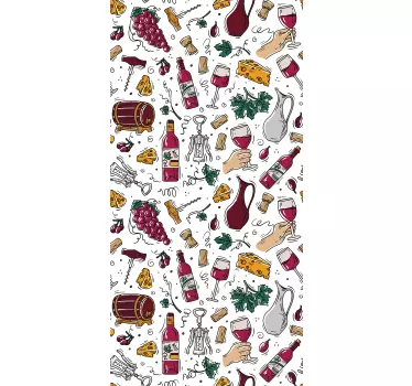 Adesivo per frigo vino e formaggio - TenStickers