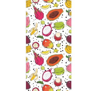 Adesivo per frigo modello di frutta tropicale - TenStickers
