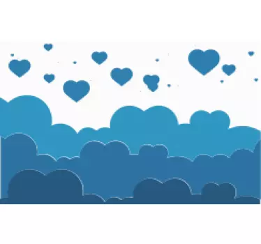 Adesivo carta di credito motivo cuori nuvola - TenStickers