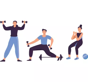Adesivo sport routine di fitness attiva - TenStickers