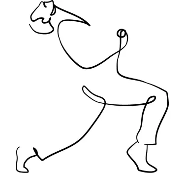 Adesivo arte figura di linea astratta - TenStickers