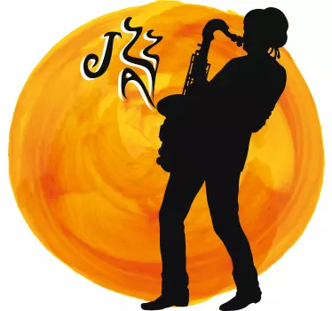 Sticker decorativo sax jazzista - TenStickers
