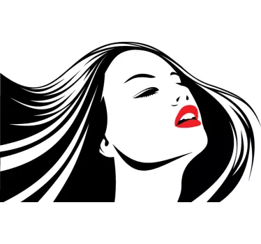 Sticker decorativo viso ragazza 50 - TenStickers