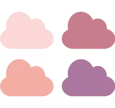Kit stickers nuvole tono rosa - TenStickers