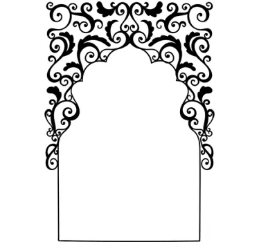 Adesivo specchio orientale fiori - TenStickers