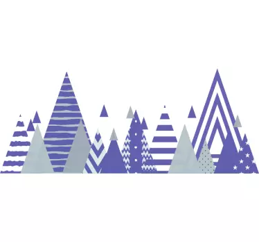 Adesivo murale soggiorno disposizione montagna - TenStickers