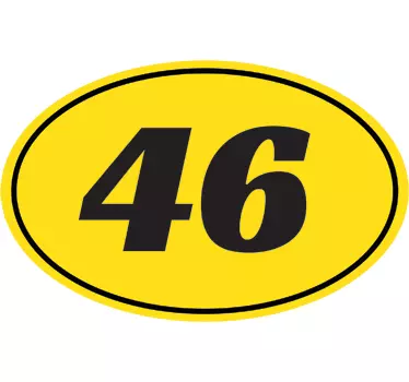 Numeri adesivi moto quarantasei ovale - TenStickers