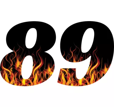 Numeri adesivi moto fiamme - TenStickers