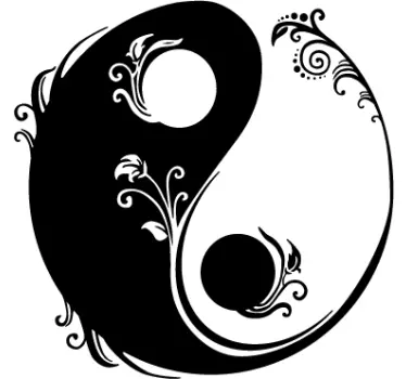 Adesivo murale Yin Yang florele - TenStickers