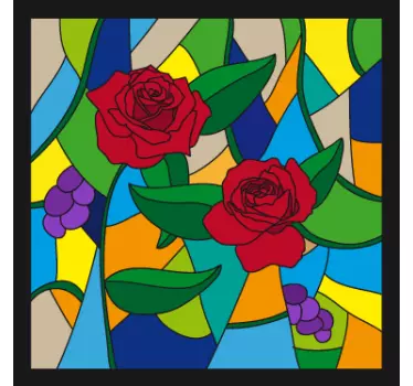 Vetrofania Rose Rosse - TenStickers