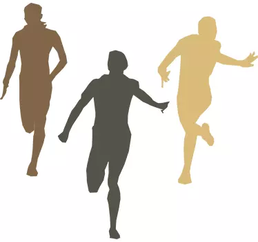 Wall sticker silhouette tre atleti - TenStickers