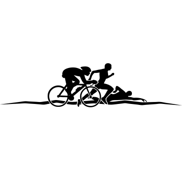 Sticker Silhouette  Triathlon - TenStickers