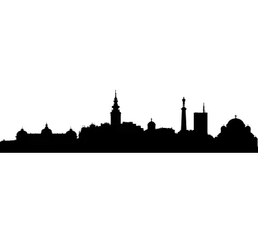 Adesivo murale skyline sagoma di belgrado - TenStickers