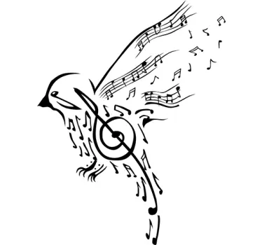 Adesivo decorativo uccello note musicali - TenStickers