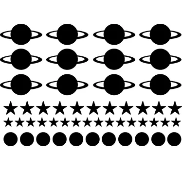 Set di 50 stickers pianeti - TenStickers