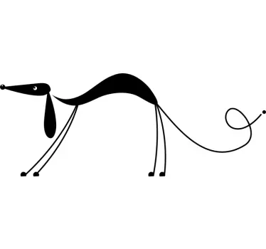Sticker decorativo cane stiracchiandosi - TenStickers