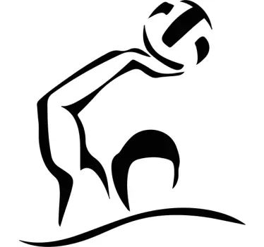 Adesivo auto di giocatore pallanuoto silhouette - TenStickers