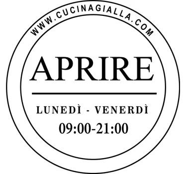Adesivo per vetri con orari di apertura - TenStickers